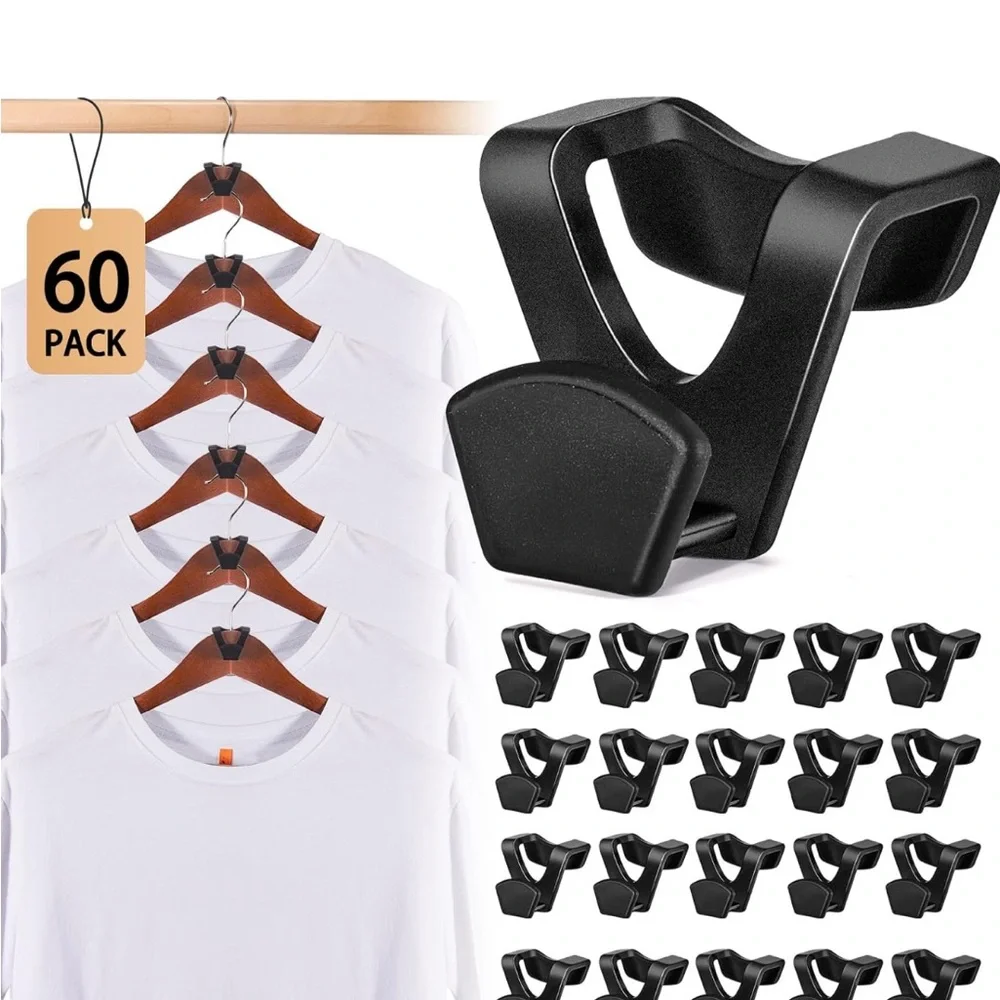 60 Pack Black Hanger Hooks